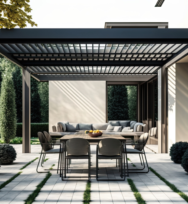 pergola bioclimatique à Breuil-le-Vert près de Clermont dans l'Oise 60